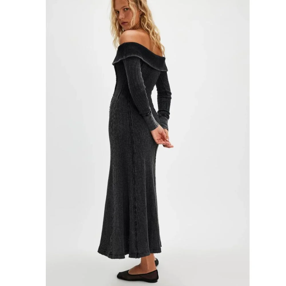 NEW Free People Monty COTTON Thermal Midi Dress  $148 RETAIL   268 3T4